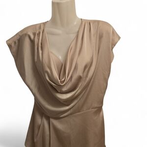 River Island Tan Drape Blouse